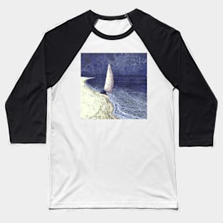 Sail boat on the sand Baseball T-Shirt